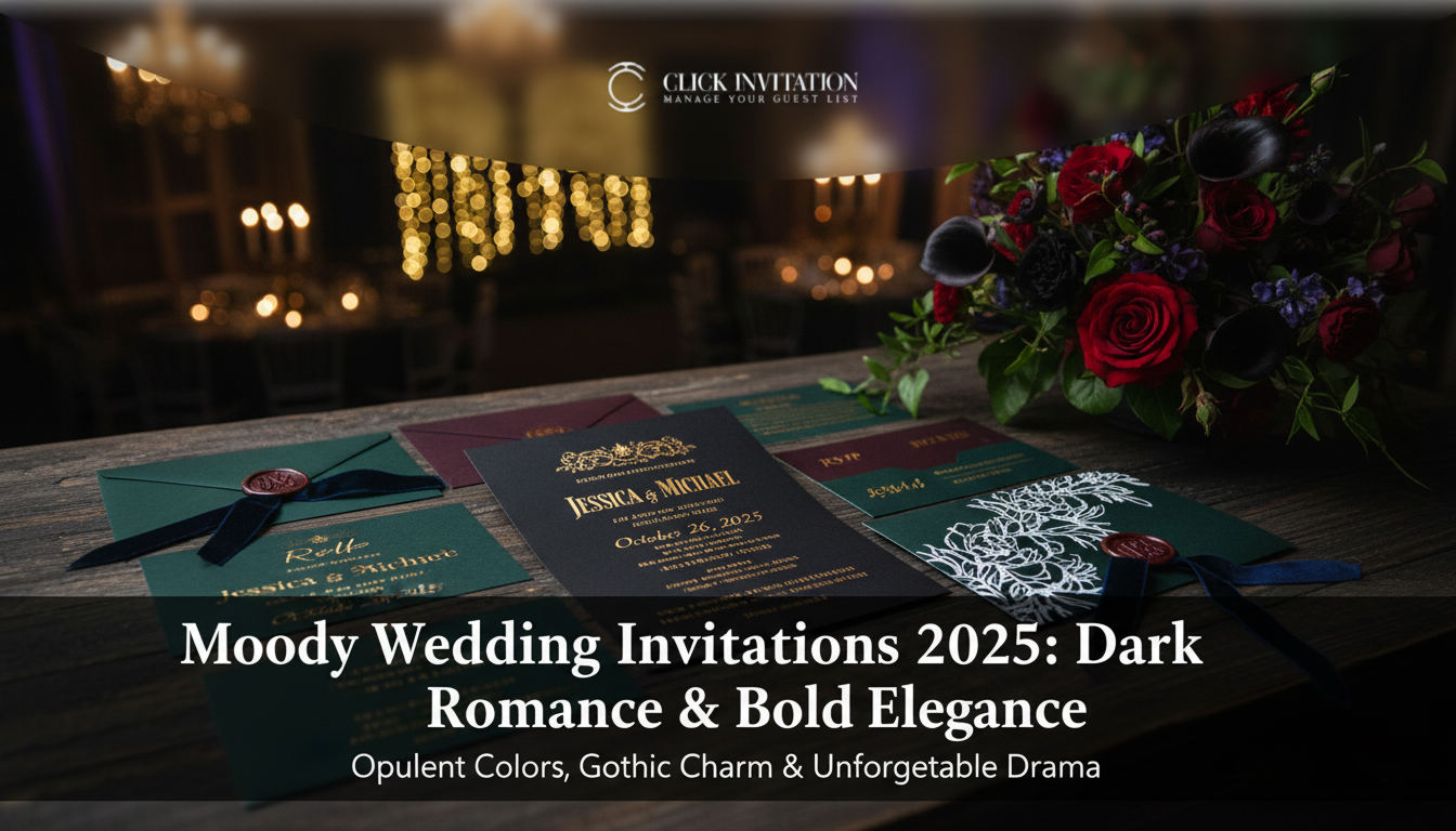 Moody Wedding Invitations 2025: Dark Romance & Bold Elegance