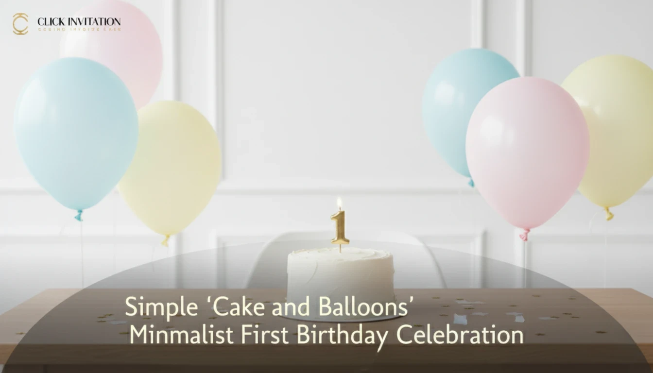 Simple 'Cake and Balloons' Minimalist First Birthday Celebration