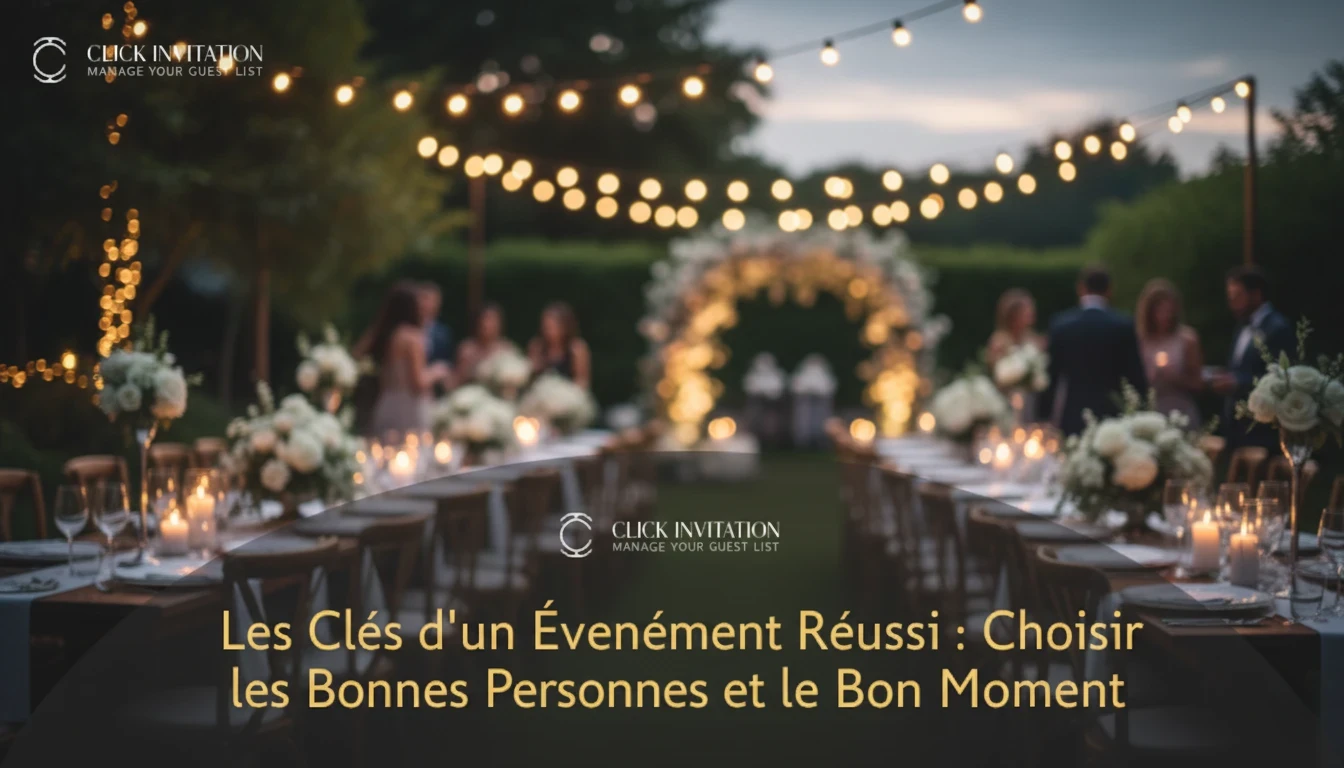 Les Clés d’un Événement Réussi : Choisir les Bonnes Personnes et le Bon Moment