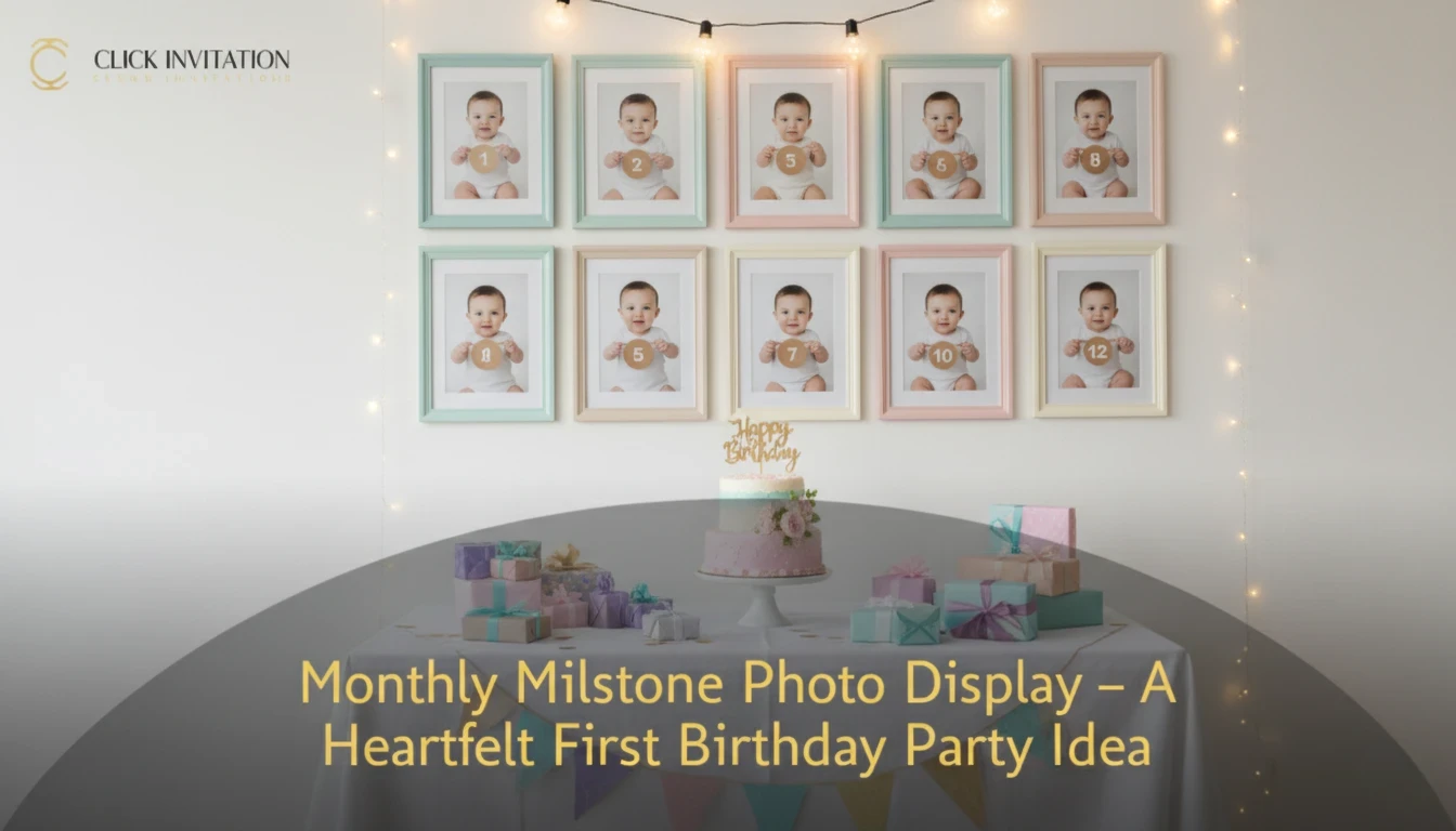 Monthly Milestone Photo Display – A Heartfelt First Birthday Party Idea