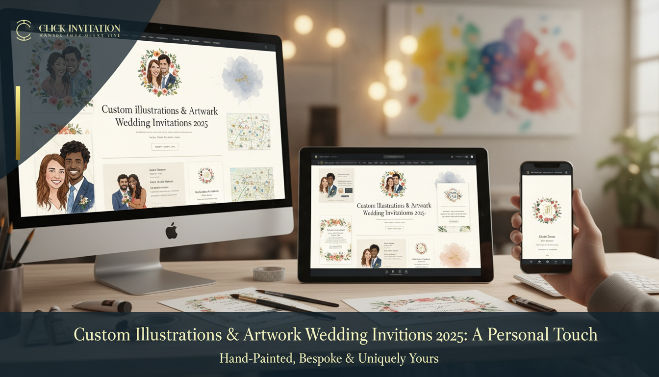 Custom Illustrations & Artwork Wedding Invitations 2025: A Personal Touch