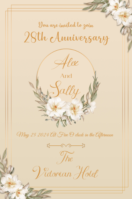 Anniversary 12 invitation template