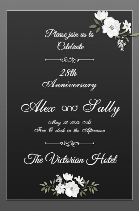 Anniversary 16 invitation template