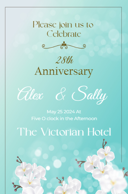 Anniversary 17 invitation template