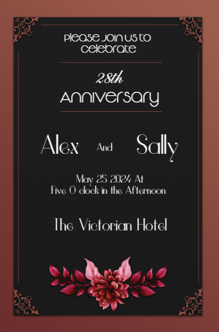 Anniversary 18 invitation template