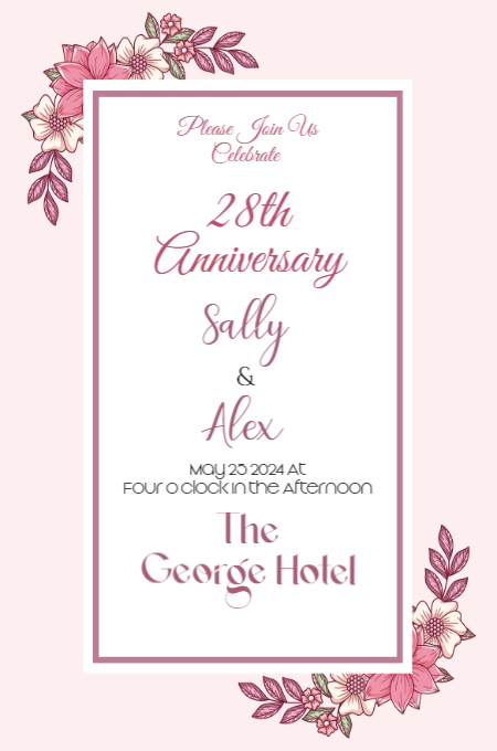 Anniversary 21 invitation template