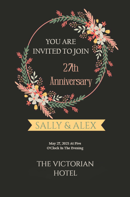 Anniversary 34 invitation template