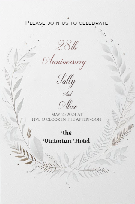 Anniversary 35 invitation template