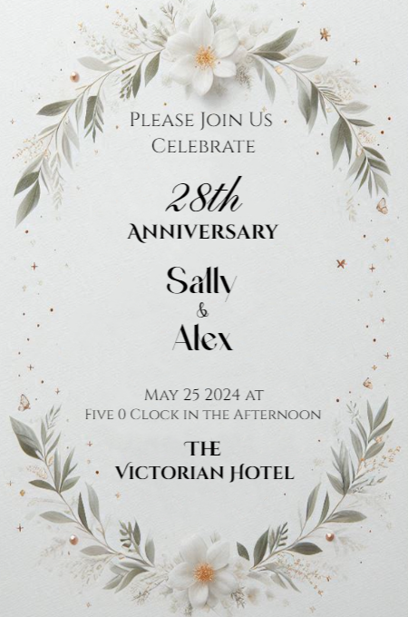 Anniversary 40 invitation template