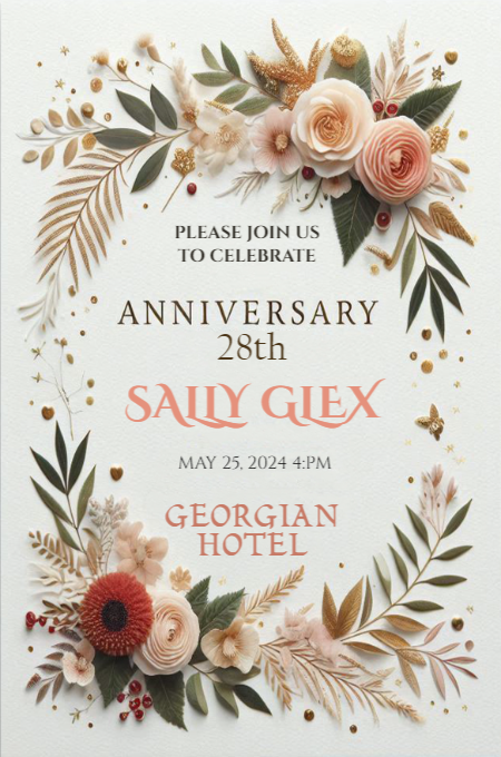 Anniversary 55 invitation template