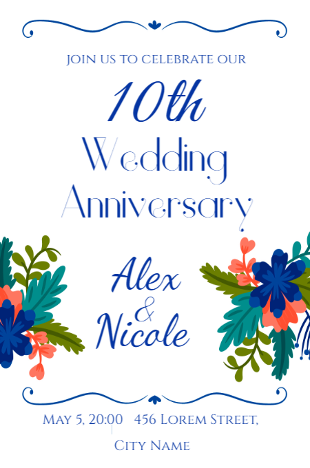 Anniversary 74 invitation template