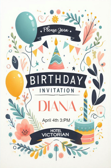 BIRTHDAY 61 invitation template