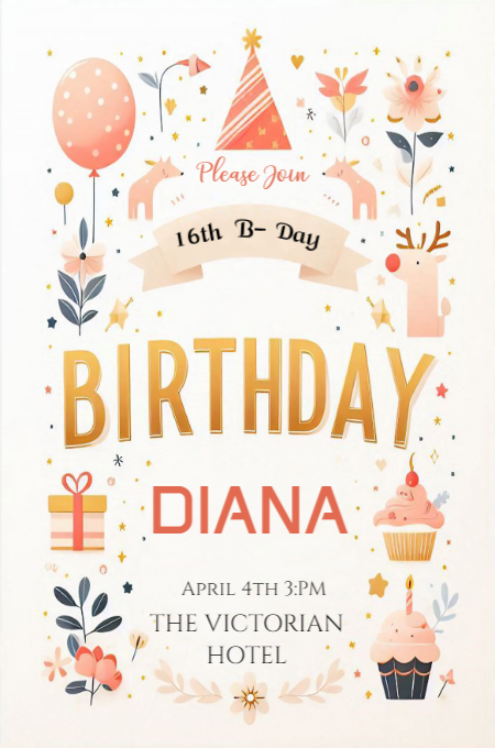 BIRTHDAY 64 invitation template