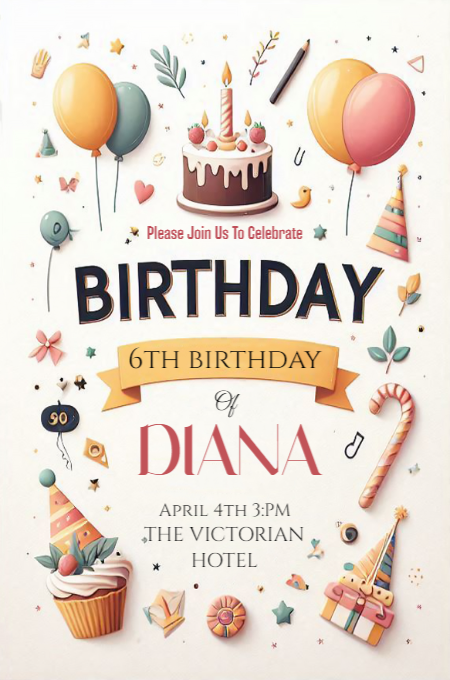 BIRTHDAY 68 invitation template