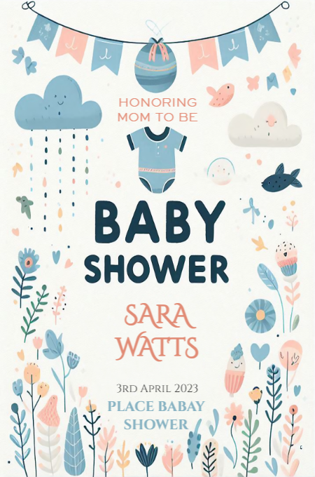 Baby Shower 102 invitation template