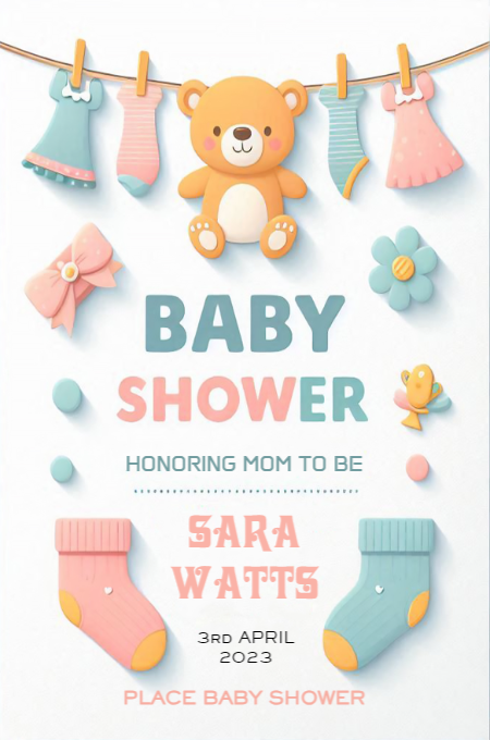 Baby Shower 106 invitation template