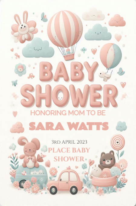Baby Shower 108 invitation template