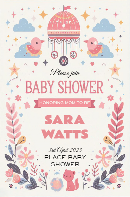 Baby Shower 118 invitation template