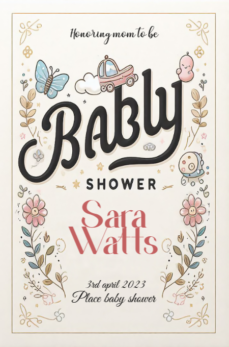Baby Shower 120 invitation template