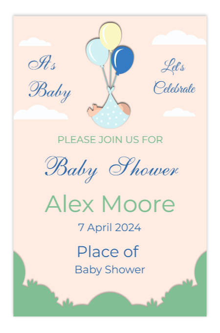 Baby Shower 54 invitation template