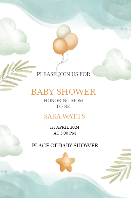 Baby Shower 58 invitation template