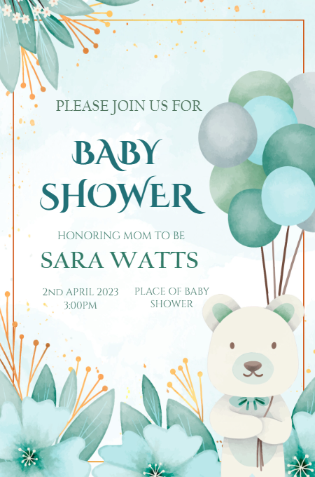 Baby Shower 60 invitation template