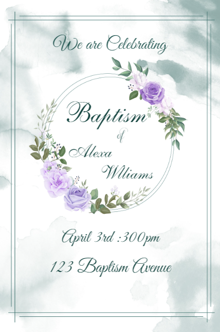 Baptism 2 invitation template