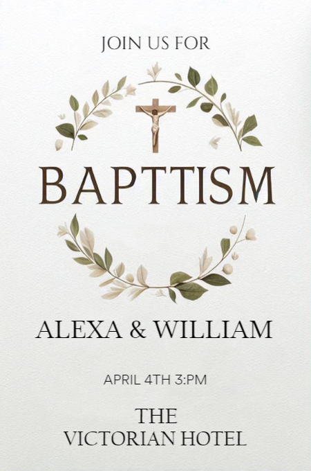 Baptism 30 invitation template