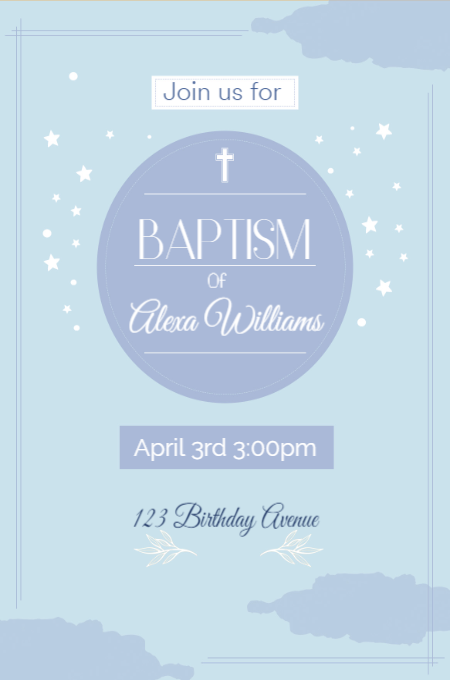 Baptism 4 invitation template