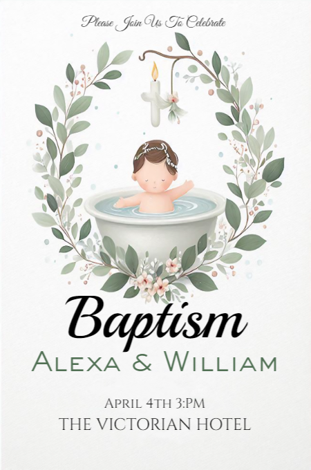Baptism 51 invitation template