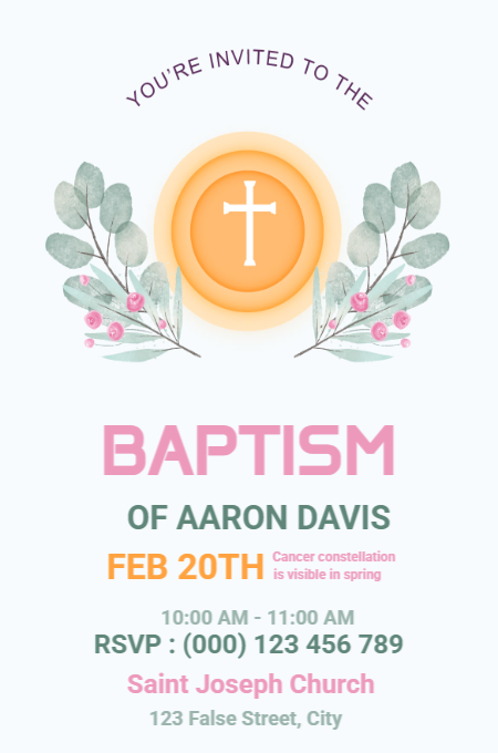 Baptism 64 invitation template