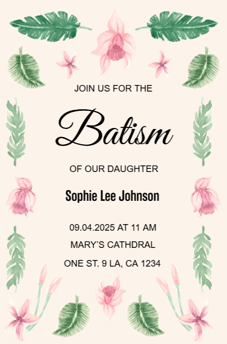 Baptism 67 invitation template