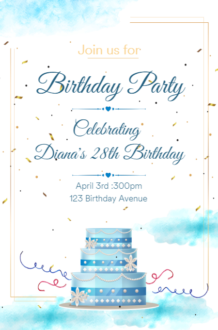 Birthday 2 invitation template