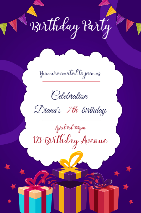Birthday 7 invitation template