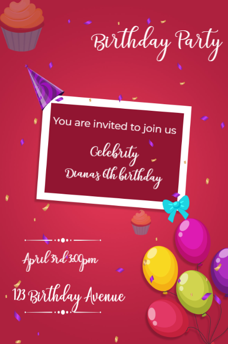 Birthday 8 invitation template