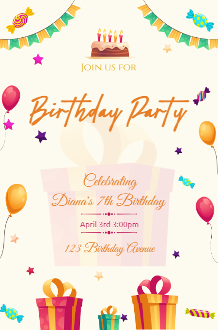 Birthday invitation template