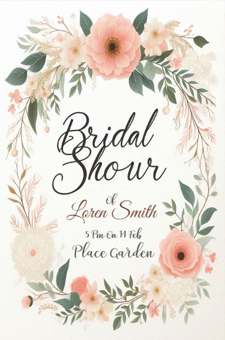 Bridal Shower 26 invitation template