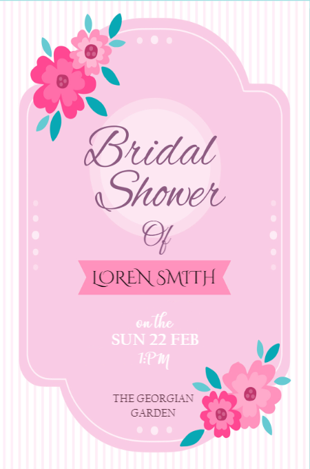 Bridal shower 1 invitation template