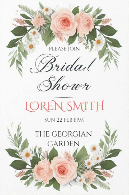 Bridal shower 12 invitation template