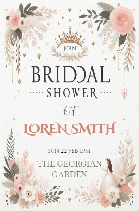 Bridal shower 15 invitation template