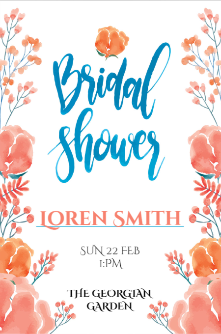 Bridal shower 2 invitation template
