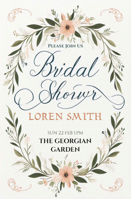 Bridal shower 21 invitation template