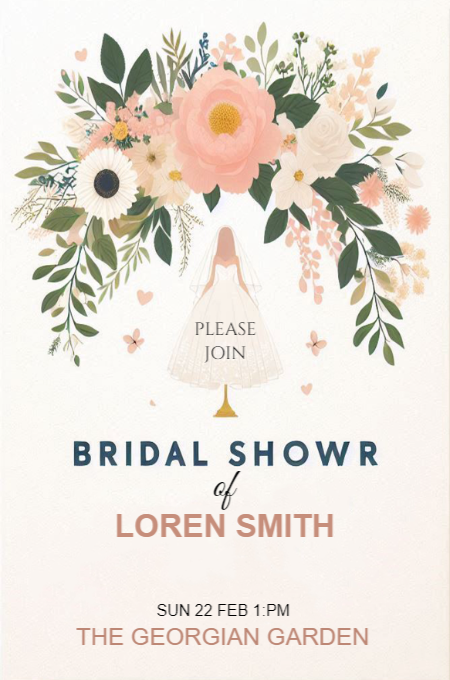 Bridal shower 25 invitation template