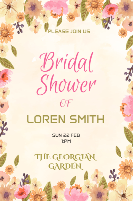 Bridal shower 4 invitation template