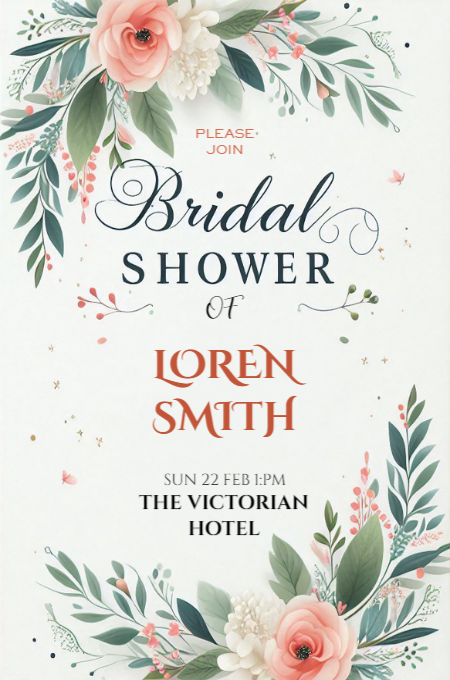 Bridal shower 45 invitation template