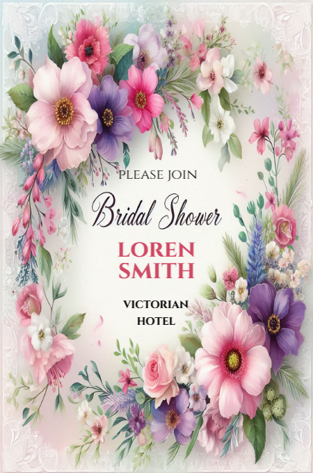 Bridal shower 50 invitation template