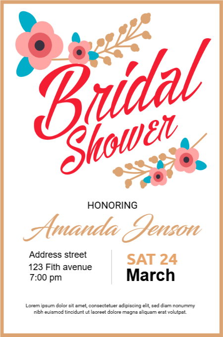 Bridal shower 54 invitation template