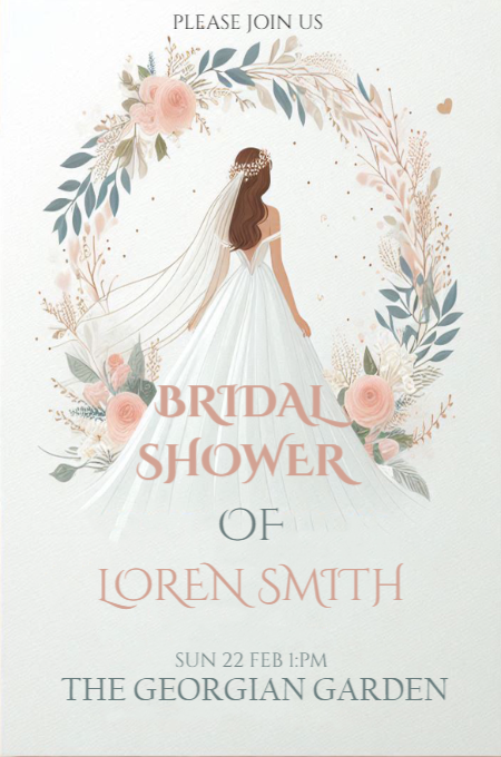 Bridal shower 8 invitation template