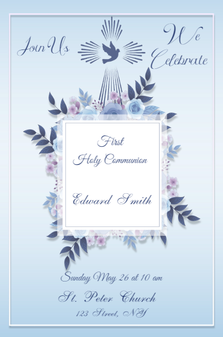 Communion 10 invitation template