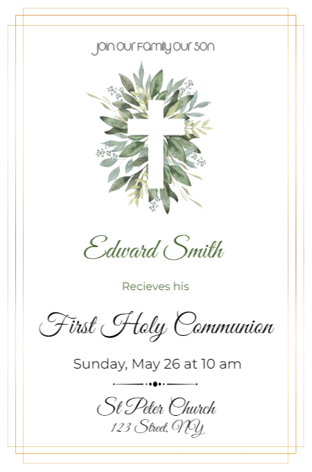 Communion 7 invitation template